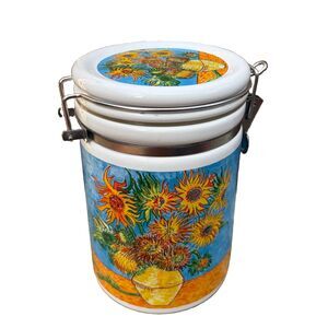 Chaleur Masters Impressionist Van Gogh Sunflowers Canister D. Burrows 8” EUC